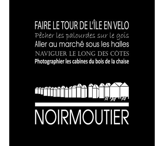 Tableau Sur Toile Noirmoutier Noir 30x30 Cm