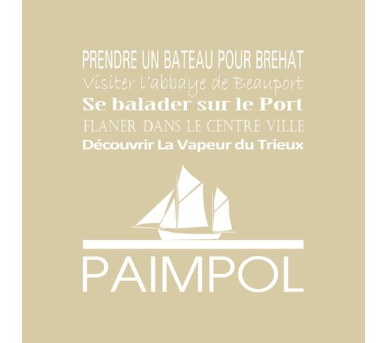 Tableau Sur Toile Paimpol Beige 30x30 Cm