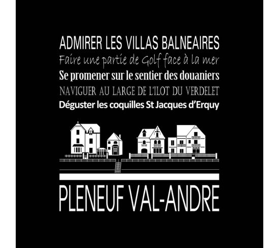 Tableau Sur Toile Pléneuf-val-andré Noir 30x30 Cm