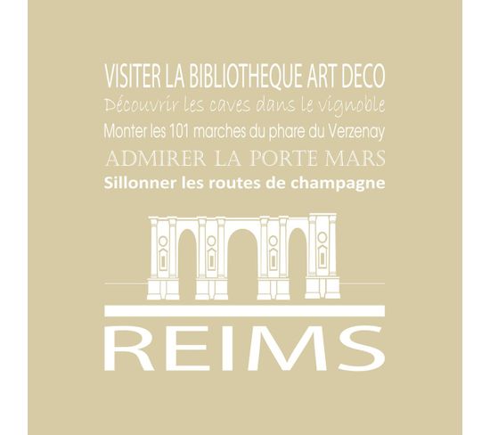 Tableau Sur Toile Reims Beige 30x30 Cm