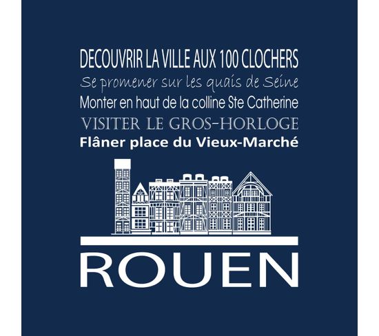 Tableau Sur Toile Rouen Navy 30x30 Cm