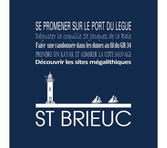 Tableau Sur Toile Saint-brieuc Navy 30x30 Cm