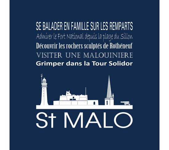 Tableau Sur Toile Saint-malo Navy 30x30 Cm