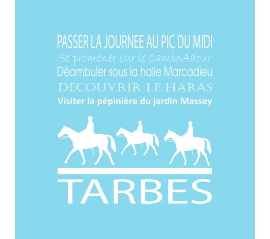 Tableau Sur Toile Tarbes Bleu Clair 30x30 Cm