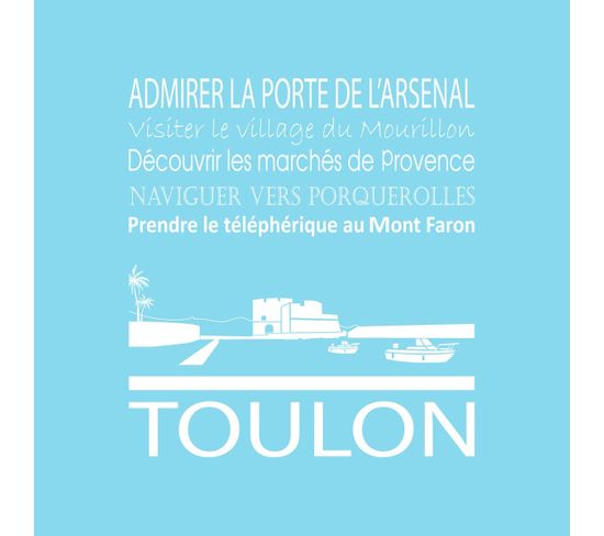Tableau Sur Toile Toulon Bleu Clair 30x30 Cm