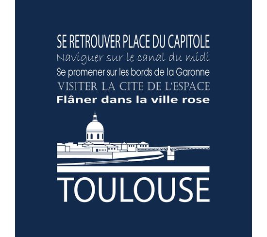 Tableau Sur Toile Toulouse Navy 30x30 Cm