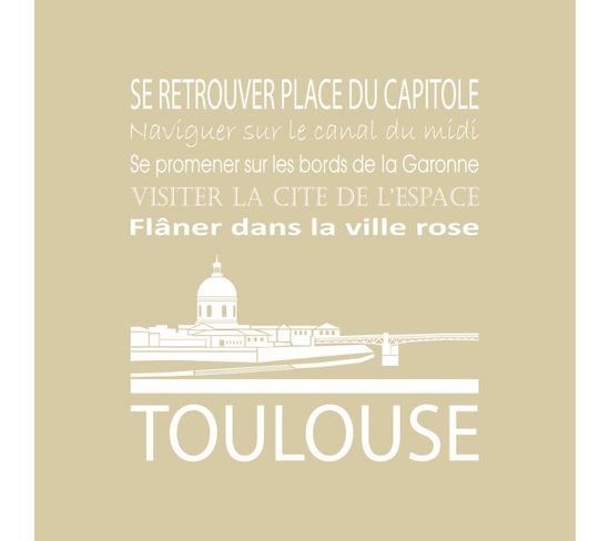 Tableau Sur Toile Toulouse Beige 30x30 Cm