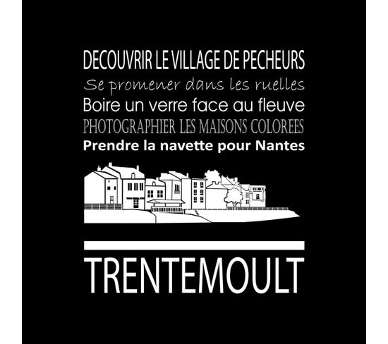 Tableau Sur Toile Trentemoult Noir 30x30 Cm