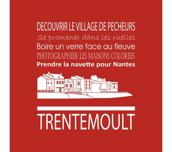 Tableau Sur Toile Trentemoult Rouge 30x30 Cm