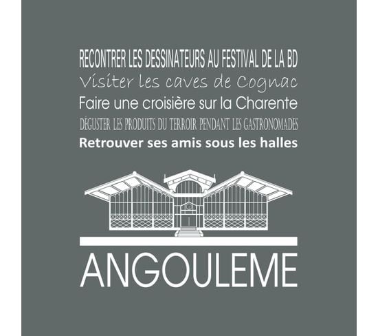 Tableau Sur Toile Angoulême Cendre 30x30 Cm