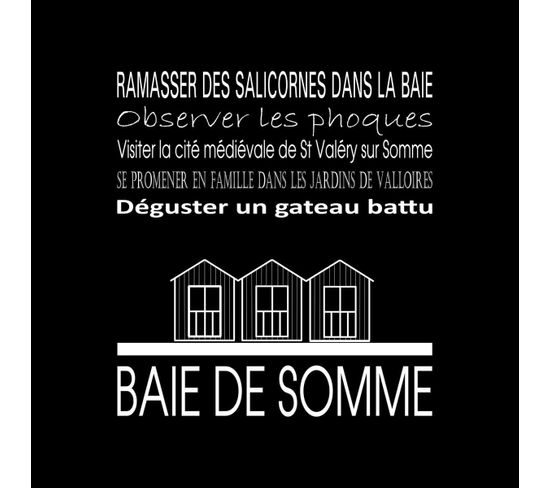 Tableau Sur Toile Baie De Somme Noir 30x30 Cm