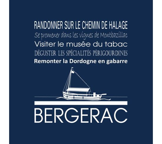 Tableau Sur Toile Bergerac Navy 30x30 Cm
