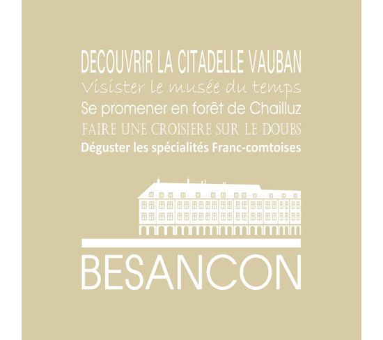 Tableau Sur Toile Besançon Beige 30x30 Cm