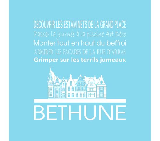 Tableau Sur Toile Béthune Bleu Clair 30x30 Cm