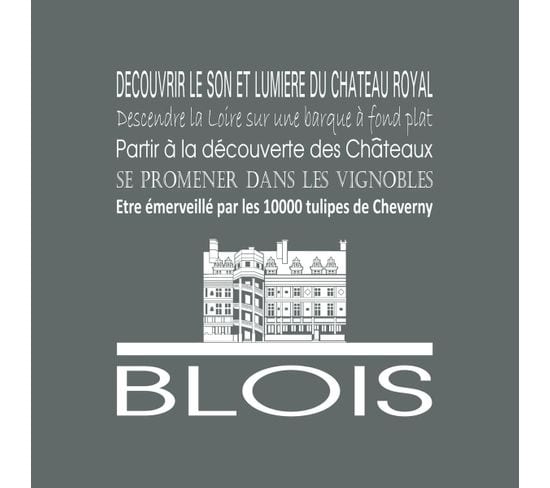 Tableau Sur Toile Blois Gris 30x30 Cm