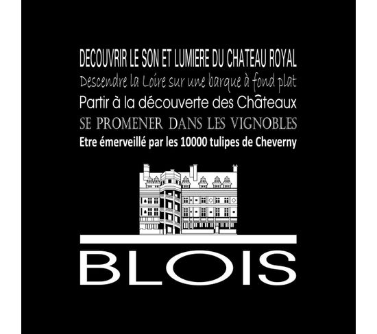 Tableau Sur Toile Blois Noir 30x30 Cm