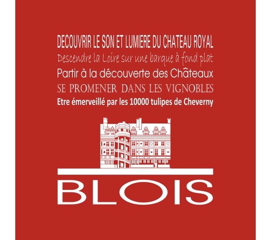 Tableau Sur Toile Blois Rouge 30x30 Cm