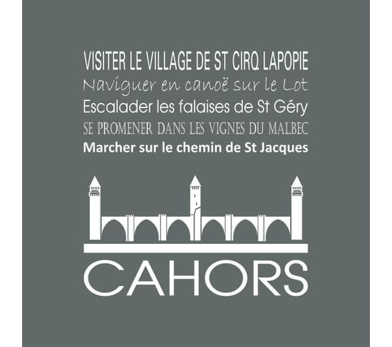 Tableau Sur Toile Cahors Gris 30x30 Cm