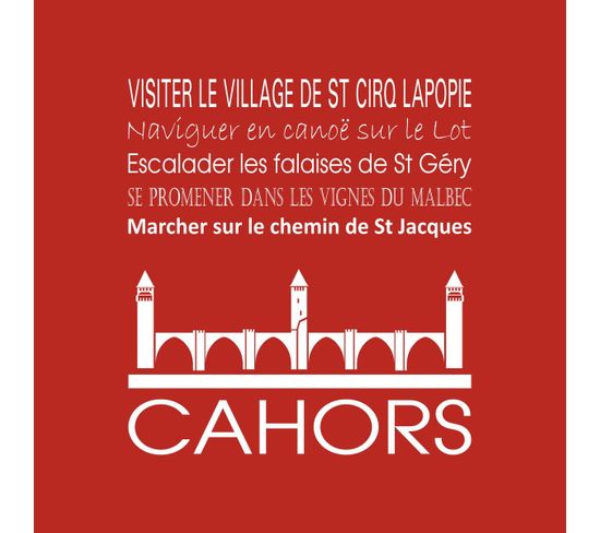 Tableau Sur Toile Cahors Rouge 30x30 Cm