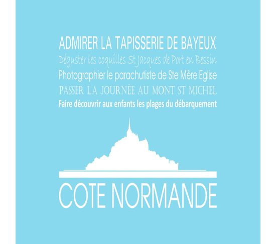 Tableau Sur Toile Côte Normande Bleu Clair 30x30 Cm