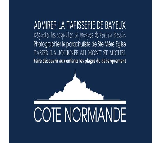 Tableau Sur Toile Côte Normande Navy 30x30 Cm