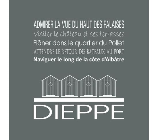 Tableau Sur Toile Dieppe Gris 30x30 Cm