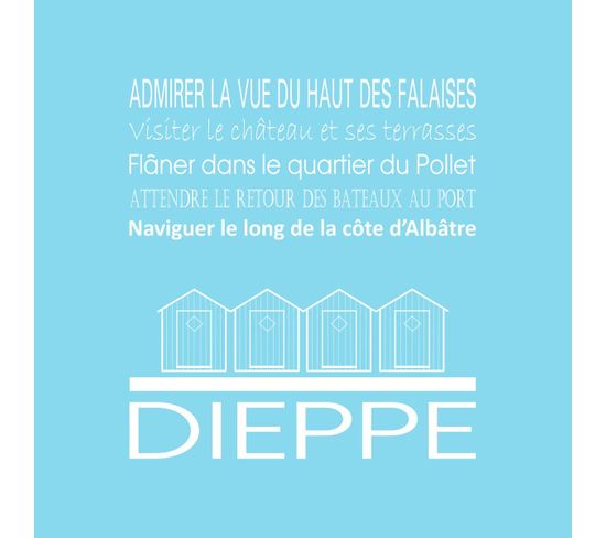 Tableau Sur Toile Dieppe Bleu Clair 30x30 Cm