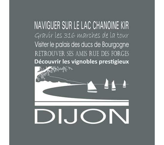 Tableau Sur Toile Dijon Gris 30x30 Cm