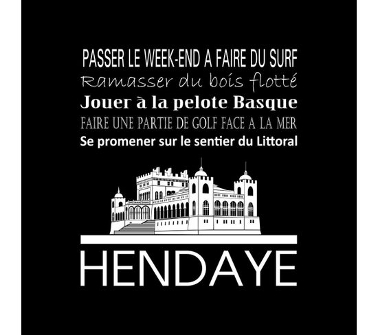 Tableau Sur Toile Hendaye Noir 30x30 Cm