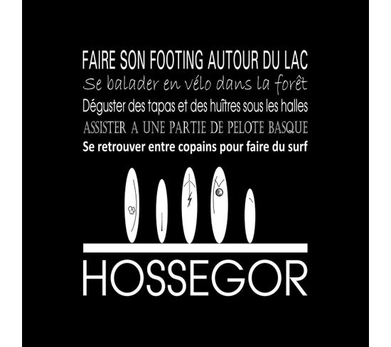 Tableau Sur Toile Hossegor Noir 30x30 Cm