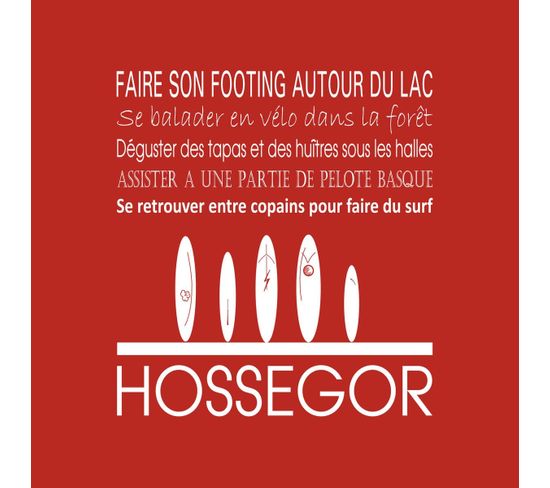 Tableau Sur Toile Hossegor Rouge 30x30 Cm
