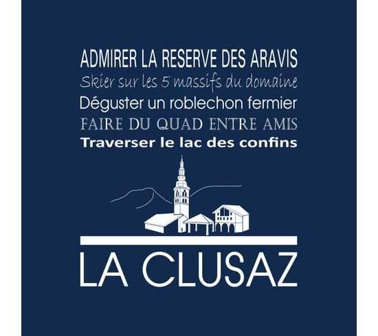 Tableau Sur Toile La Clusaz Navy 30x30 Cm