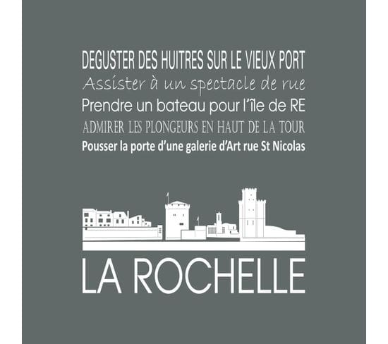 Tableau Sur Toile La Rochelle Gris 30x30 Cm