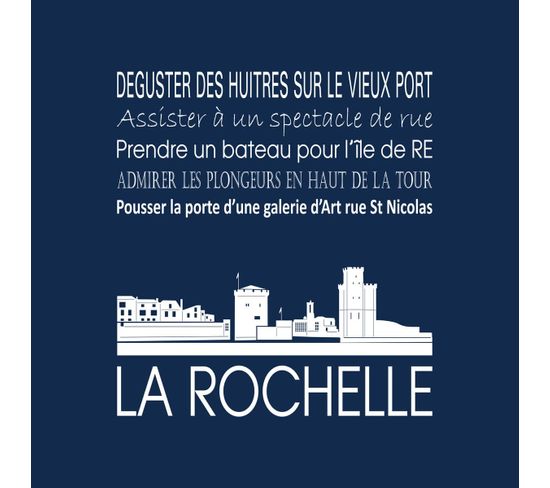Tableau Sur Toile La Rochelle Navy 30x30 Cm