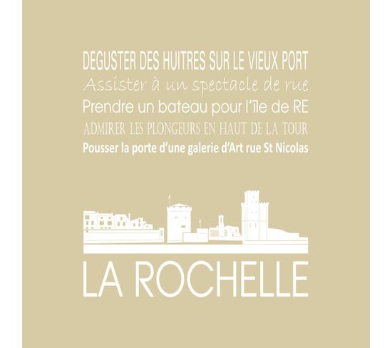 Tableau Sur Toile La Rochelle Beige 30x30 Cm
