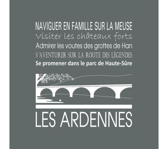 Tableau Sur Toile Les Ardennes Gris 30x30 Cm