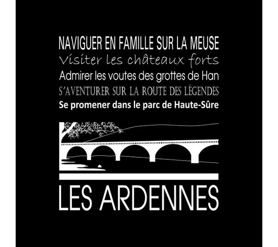 Tableau Sur Toile Les Ardennes Noir 30x30 Cm