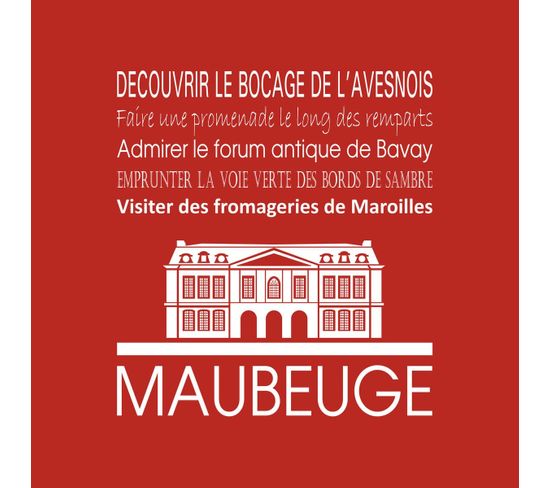 Tableau Sur Toile Maubeuge Rouge 30x30 Cm