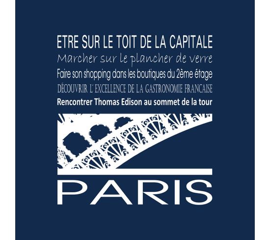Tableau Sur Toile Paris Tour Eiffel Navy 30x30 Cm