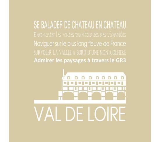 Tableau Sur Toile Val De Loire Beige 30x30 Cm