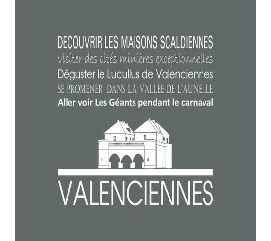 Tableau Sur Toile Valenciennes Gris 30x30 Cm