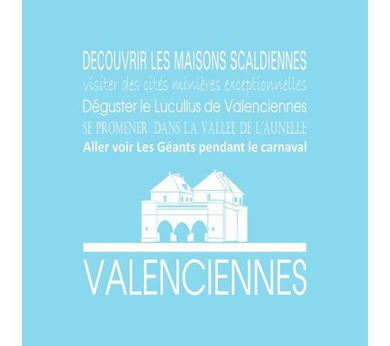 Tableau Sur Toile Valenciennes Bleu Clair 30x30 Cm