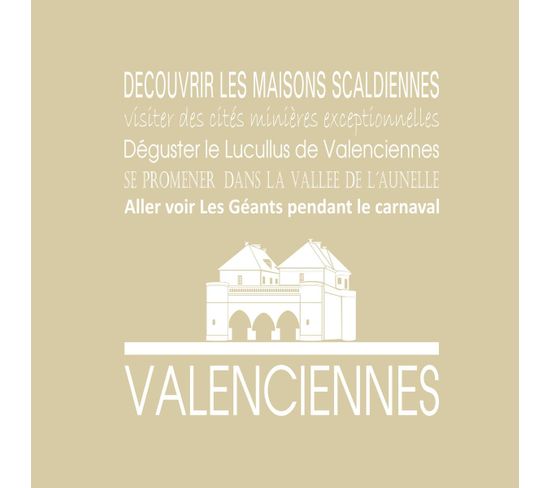 Tableau Sur Toile Valenciennes Beige 30x30 Cm