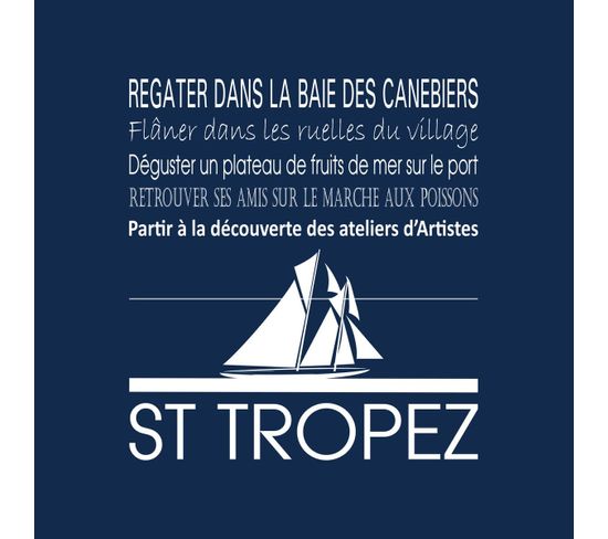 Tableau Sur Toile Saint-tropez Navy 30x30 Cm