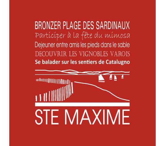 Tableau Sur Toile Sainte-maxime Rouge 30x30 Cm