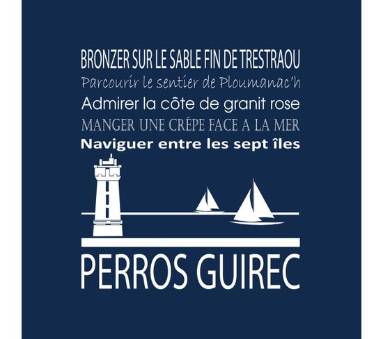 Tableau Sur Toile Perros Guirec Navy 30x30 Cm