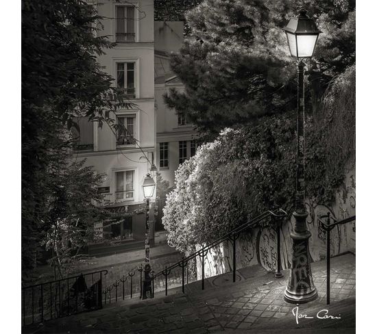 Tableau Sur Verre Montmartre 45x45 Cm