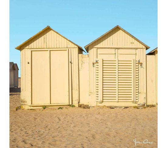 Tableau Sur Toile Cabanes De Plage à Caen 45x45 Cm