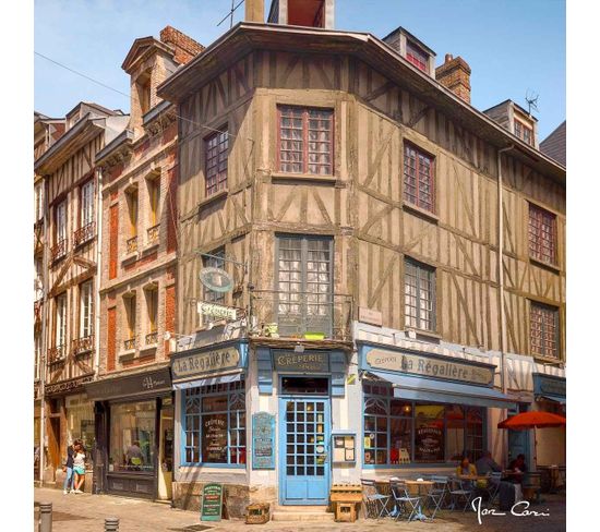 Tableau Sur Toile Creperie Regalier De Rouen 45x45 Cm