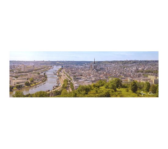 Tableau Sur Toile Panorama Rouen 30x97 Cm